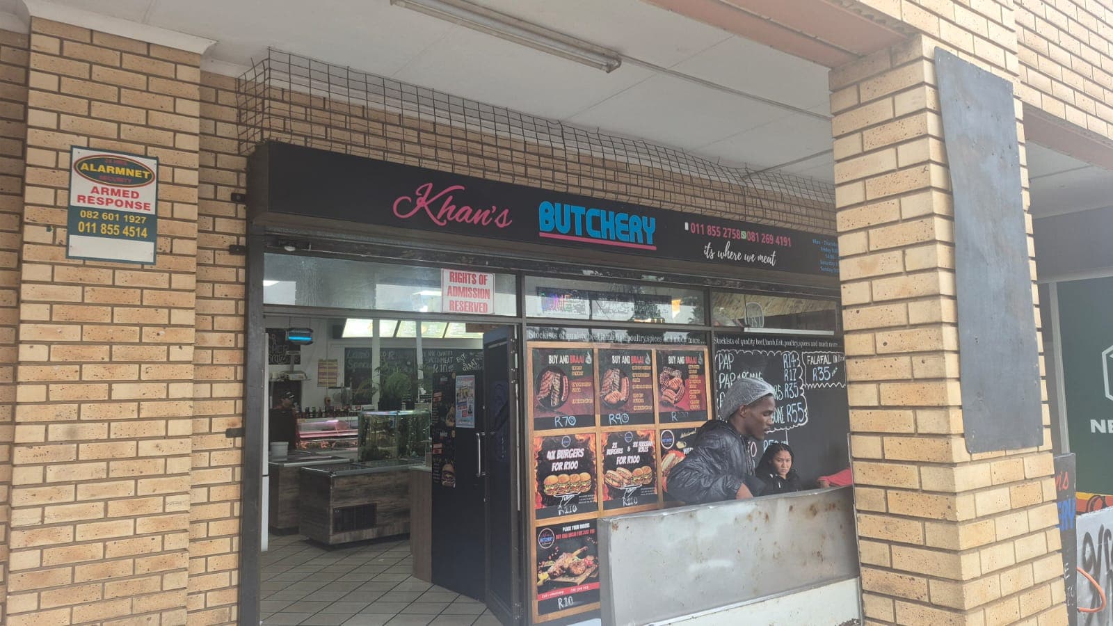 Khans Butchery shop front in Lenasia South